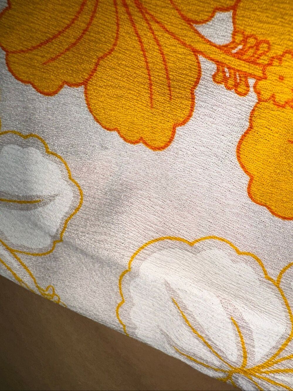 Ui-Maikai Hawaiian Maxi Dress Tropical Floral Orange Red White 100% Cotton Vinta - Picture 8 of 8